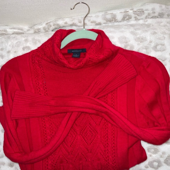 VALENTINES RUBY RED turtle neck sweater WESTBOND size Small blouse festive - Picture 6 of 8